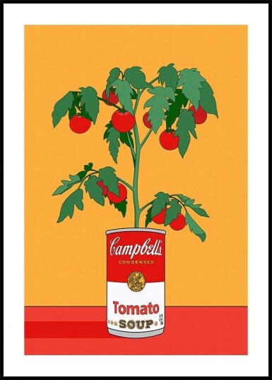Campbells Soup Tomato Plant Retro Illustration Poster Plakat / 40x50cm