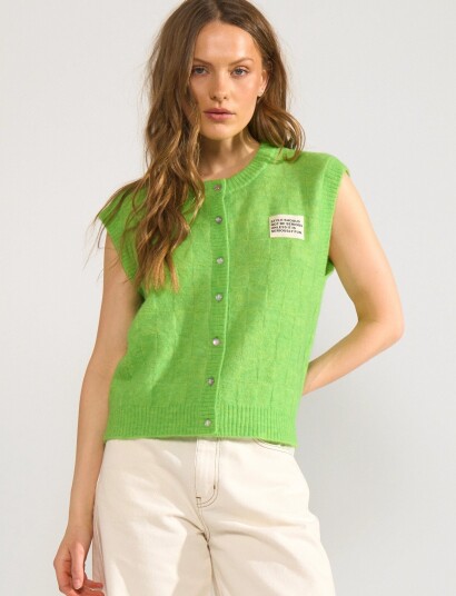 Nümph Nuriette Check Vest Green L