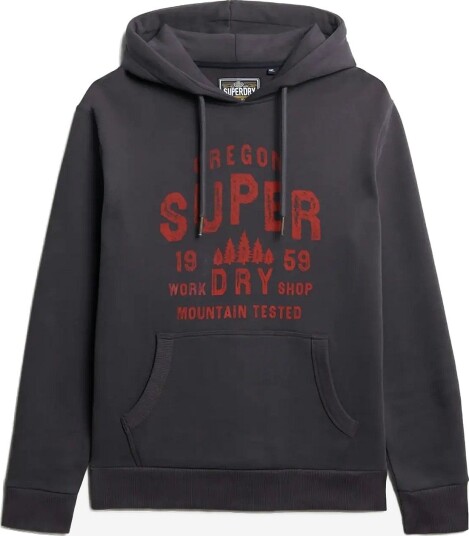 Superdry Work Shop Hood DARK CHARCOAL S