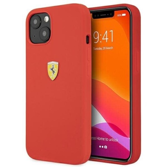 Ferrari Silikondeksel til iPhone 13 Mini 5,4" Rød