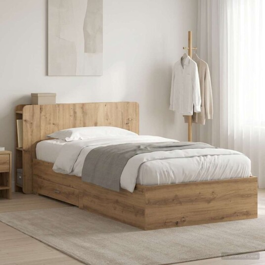  Sengeramme med oppbevaring Artisan eik 80 x 200 cm
