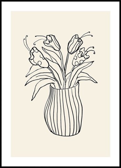 Vase Sketch Poster Plakat / 30x40cm