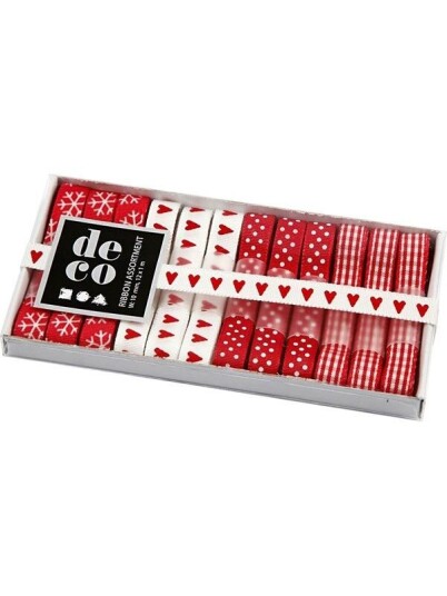 Creativ Company Ribbon Collection Red/White 12pcs.