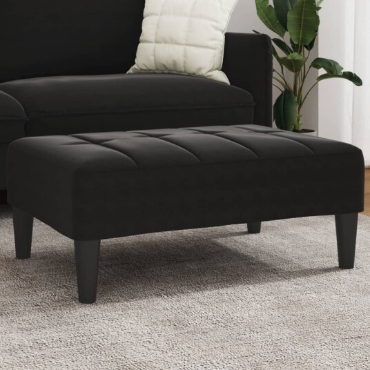 Fotskammel svart 77x55x31 cm fløyel