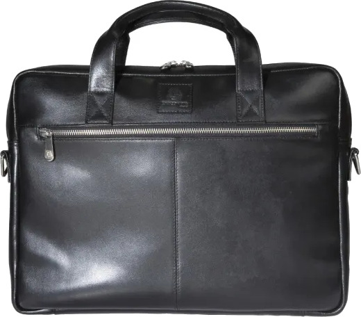 Exacompta Exative Laptopveske I Skinn 14" 35X25x2.5 Cm Veskestørrelse 39X29x5 Cm Svart Kuskinn