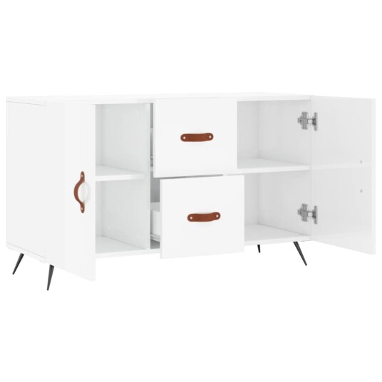vidaXL Skjenk høyglans hvit 100x36x60 cm konstruert tre
