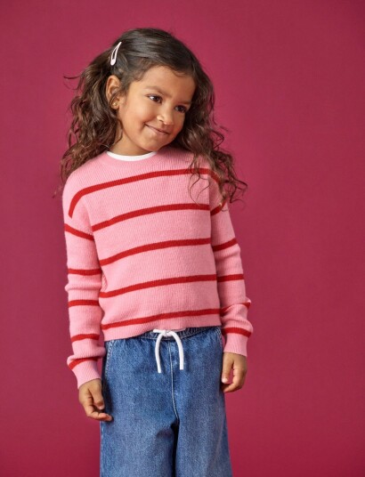 Kids Only Kmgfranca Life Short Ls Stripe Knt Noos Pink 110