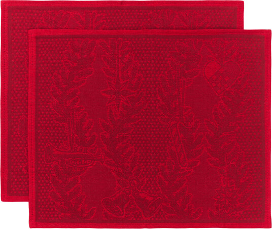 Royal Copenhagen   Stjerne Riflet Jul bordbrikke 45x35cm 2 stk rød