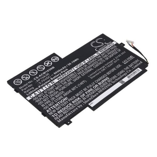 Acer Aspire Switch 10E batteri (8050 mAh 3.75 V, Sort) Acer Aspire Switch 10E batteri (8050 mAh 3.75 V, Sort)