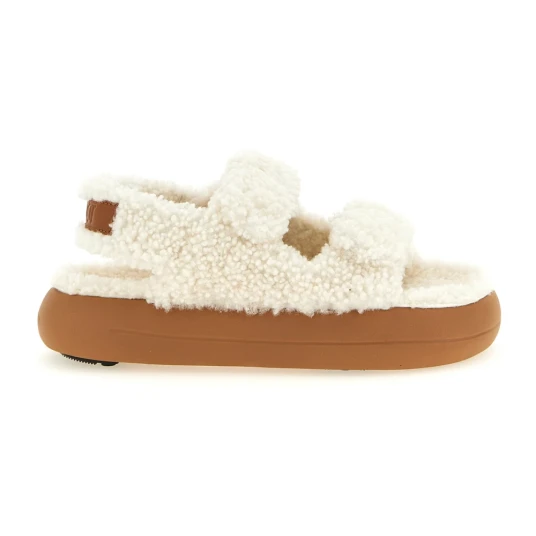 Moon Boot Mb Shearling Sandal White 40 Moon Boot Mb Shearling Sandal White 40