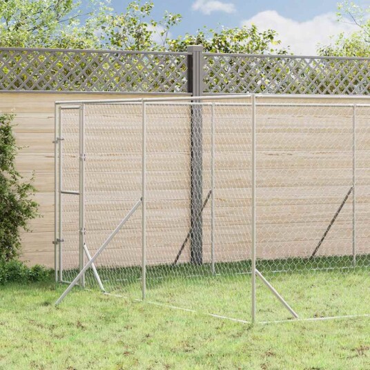Vidaxl Utendørs Hundekennel Sølv 4X12X2 M Galvanisert Stål