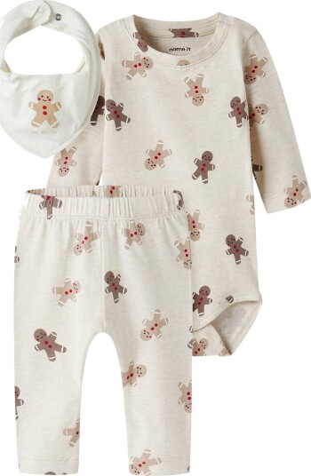 Name It Sett Body I/e/Bukser/Smekke NbnDabba Peyote Melan Name It 50 Langermet Body Beige Brun