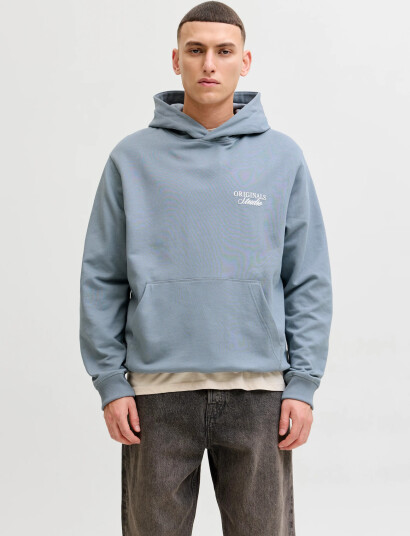 Jack & Jones Jornorrebro Typo Back Sweat Hood Sn Blue M