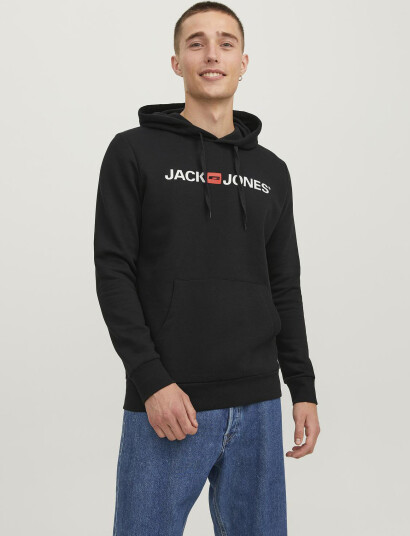Jack & Jones Jjecorp Old Logo Sweat Hood Noos - Black - XS