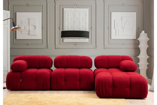 Belgin Boblende Divansofa 3 seter 288 cm Rød Belgin Boblende Divansofa 3 seter 288 cm Rød