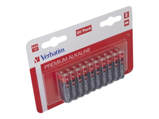 Verbatim 20-pack AAA Alkalisk engangsbatterier Verbatim 20-pack AAA Alkalisk engangsbatterier