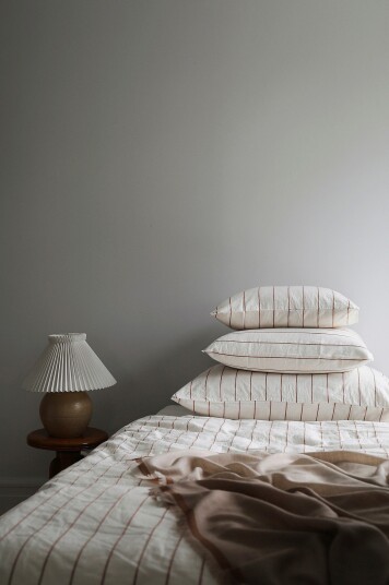 Mimou Dynetrekk sett Stripe No 3 hamp / bomull Hvit Mimou Dynetrekk sett Stripe No 3 hamp / bomull Hvit