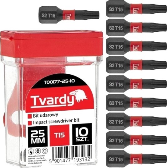 Tvardy Slagbor-Bit T15 25 Mm S2 – Boks (10/120)