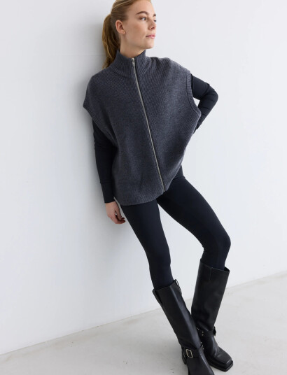 Rethinkit Studios Wool Zip Vest Oslo - Grey - XS