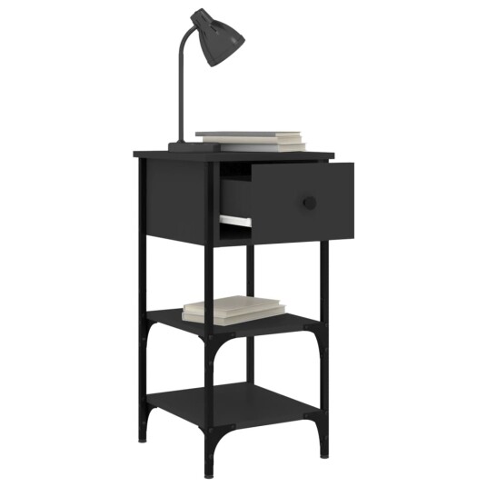 vidaXL Nattbord 2 stk svart 34x36x70 cm konstruert tre