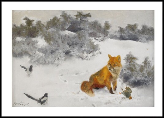 Fox in Winter Landscape By Bruno Liljefors No. 2 Plakat Plakat / 100x150cm
