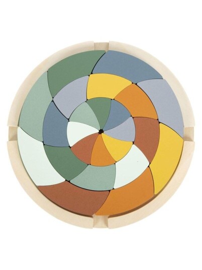 Small Foot Wooden Shape Puzzle Safari Round 24pcs. Tre