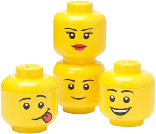 LEGO oppbevaringsbokser 4 pakning gul