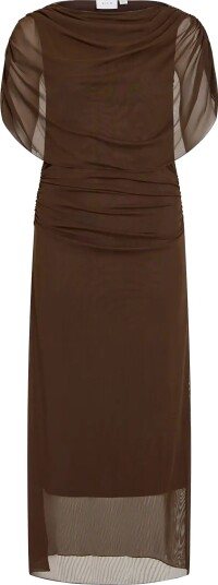 Vila Vilissy Mesh Ankle Dress Brown XS
