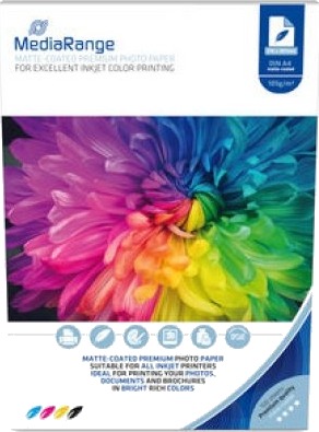 MediaRange MRINK116 Fotopapir A4 Matt 105 g/m² Hvit MediaRange MRINK116 Fotopapir A4 Matt 105 g/m² Hvit