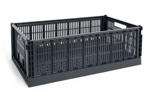 Hay Colour Crate X large Oppbevaring Kurver Resirkulert Plast Charcoal AB634 A604 AC37 Hay Colour Crate X large Oppbevaring Kurver Resirkulert Plast Charcoal AB634 A604 AC37