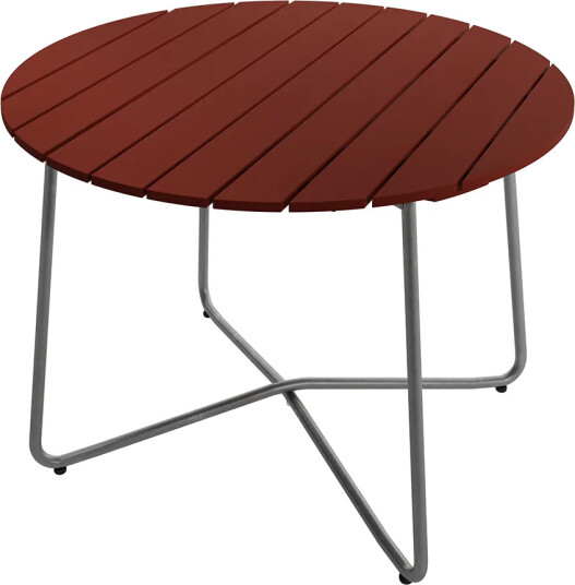 Grythyttan Stålmöbler 9A bord 100 cm mørkerød / varmgalvanisert Grythyttan Stålmöbler 9A bord 100 cm mørkerød / varmgalvanisert