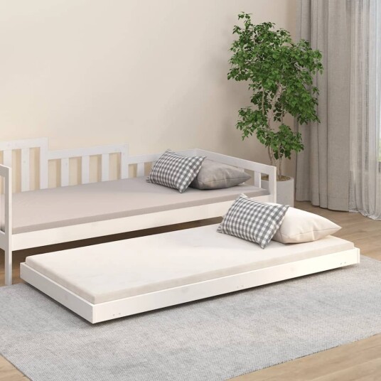 vidaXL Sengeramme hvit 75x190 cm heltre furu 8720845640354