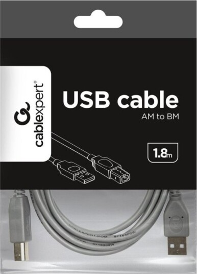Gembird Professional Series   Usb Kabel   Usb Hann Til Usb Type B Hann   Usb 2.0   1.8 M   Formstøpt   Grå