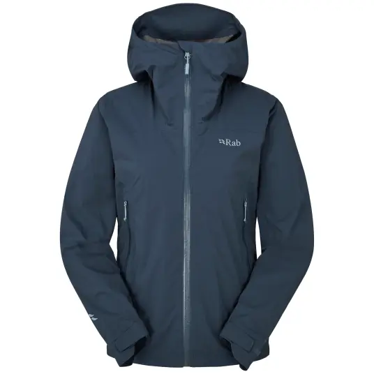 Rab  Downpour Light Jacket Wmns Dame, Tmb Tempest Blue, 14