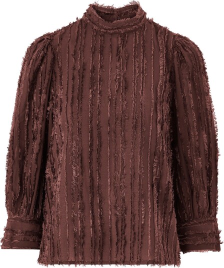 Ellos Collection Bluse med puffermer Brun