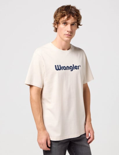 Wrangler Logo Tee - Cream - M