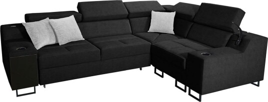 4 seters Sovesofa Høyre Svart