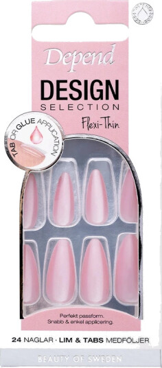Depend Cosmetic Design Selection Nails 24 pieces Make Me Blush Almond