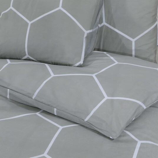Sengesett grå 200x200 cm bomull 8720845432393 Sengesett grå 200x200 cm bomull 8720845432393