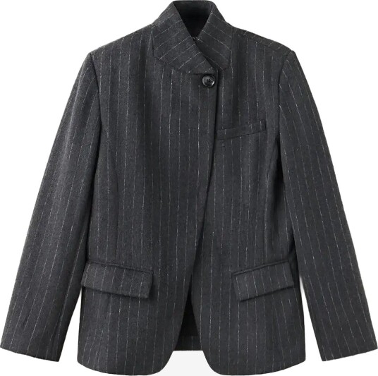 Mango Teen Wool Blazer With A High Collar - GREY - L