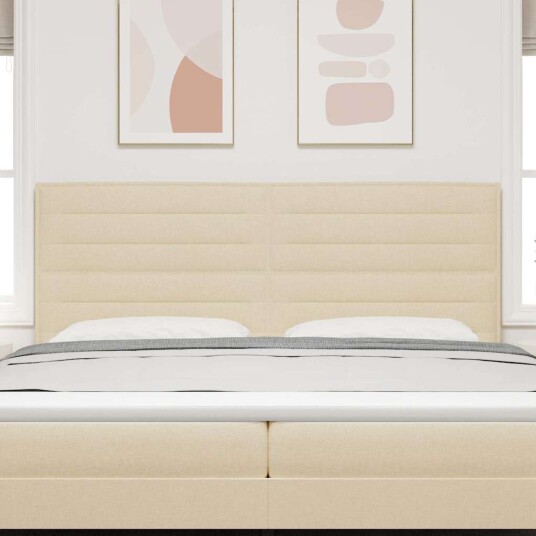 Sengegavl Linje Design Krem 200 cm Stoff