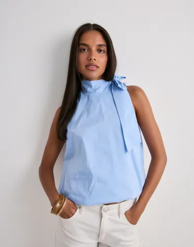Neo Noir - Blå - Veda Poplin Top