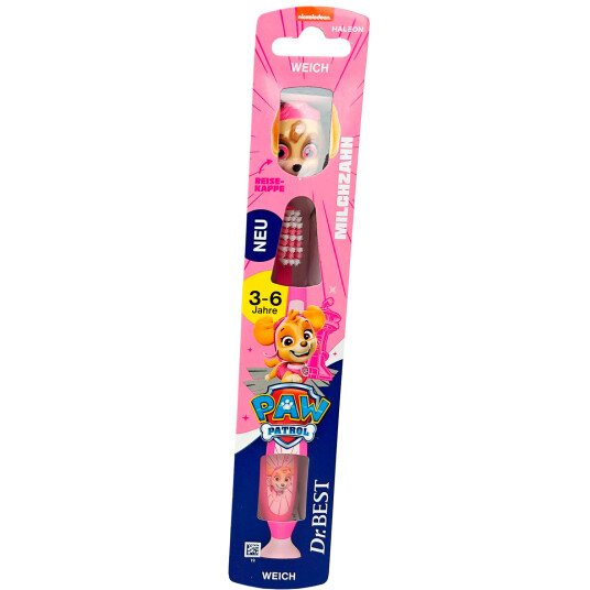 Paw Patrol Barnetannbørste DR. BEST Milchzahn 3 5 år 1 pcs. PINK Paw Patrol Barnetannbørste DR. BEST Milchzahn 3 5 år 1 pcs. PINK