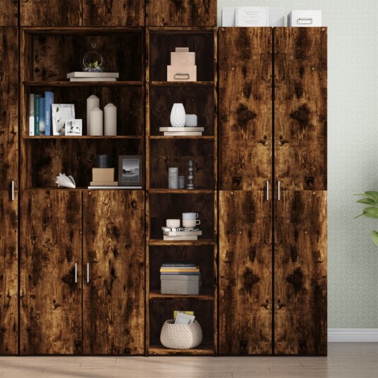 Highboard røkt eik 40x41x185 cm konstruert tre