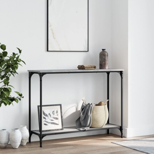 Konsollbord grå sonoma 101x30,5x75 cm konstruert tre 8721012194878