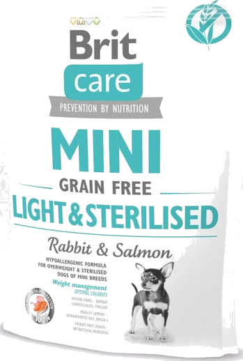 Brit Care Mini Hundefôr Grain Free Light & Sterilised med Kanin og Laks 400 g