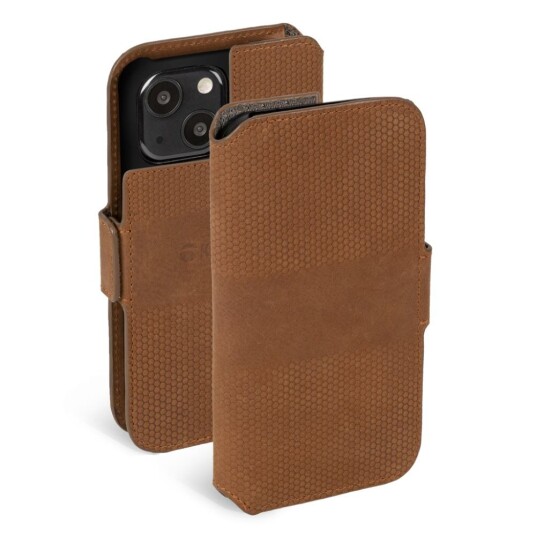Krusell Lommebokdeksel i Lær til iPhone 13 Cognac Flip-cover Krusell Lommebokdeksel i Lær til iPhone 13 Cognac Flip-cover