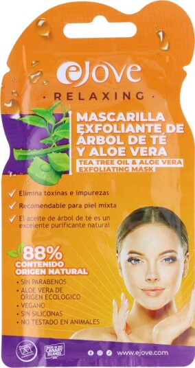 Ejove Tea Tree Oil Og Aloe Vera Eksfolierende Ansigtsmaske 20 ml