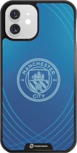 Phonecases3D iPhone 12 Man City 3D mobildeksel, svart