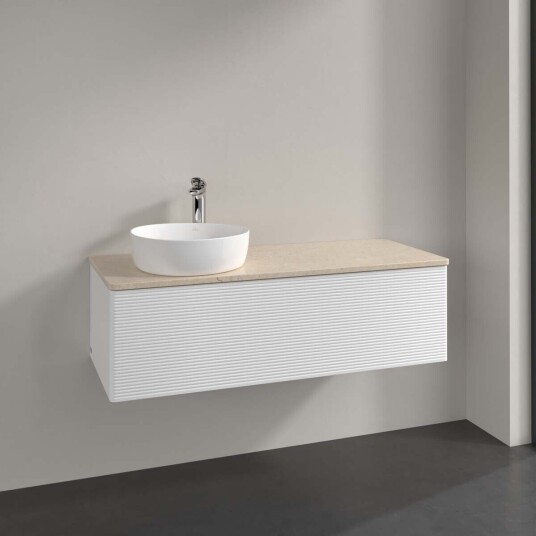 Villeroy & Boch  Antao Servantskap med 1 skuff 120x50x36 cm m/lys Hvit Matt/Crème